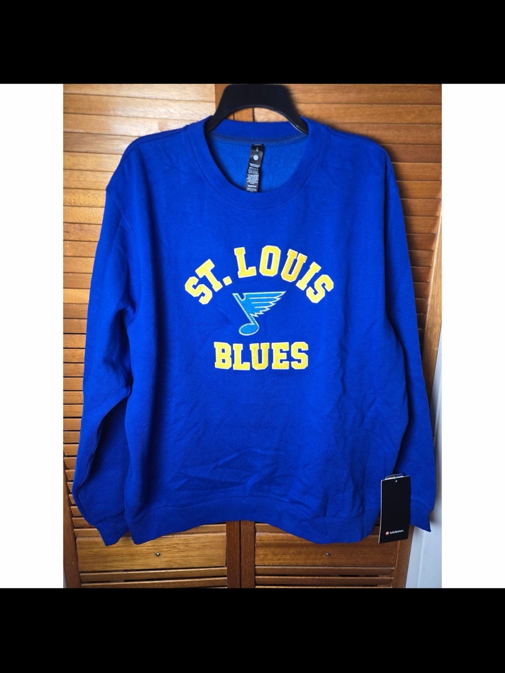 St. Louis Blues Lululemon Steady State Crewneck Sweatshirt Cobalt Large NEW